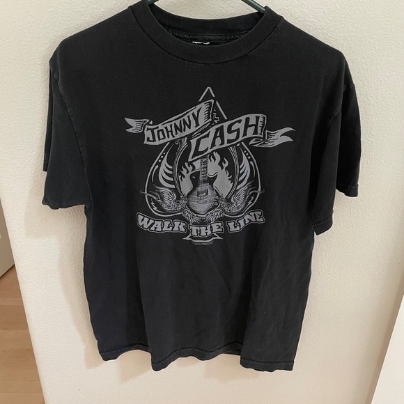 Johnny Cash Walk The Line Black Graphic T-Shirt size Medium - Picture 1 of 6